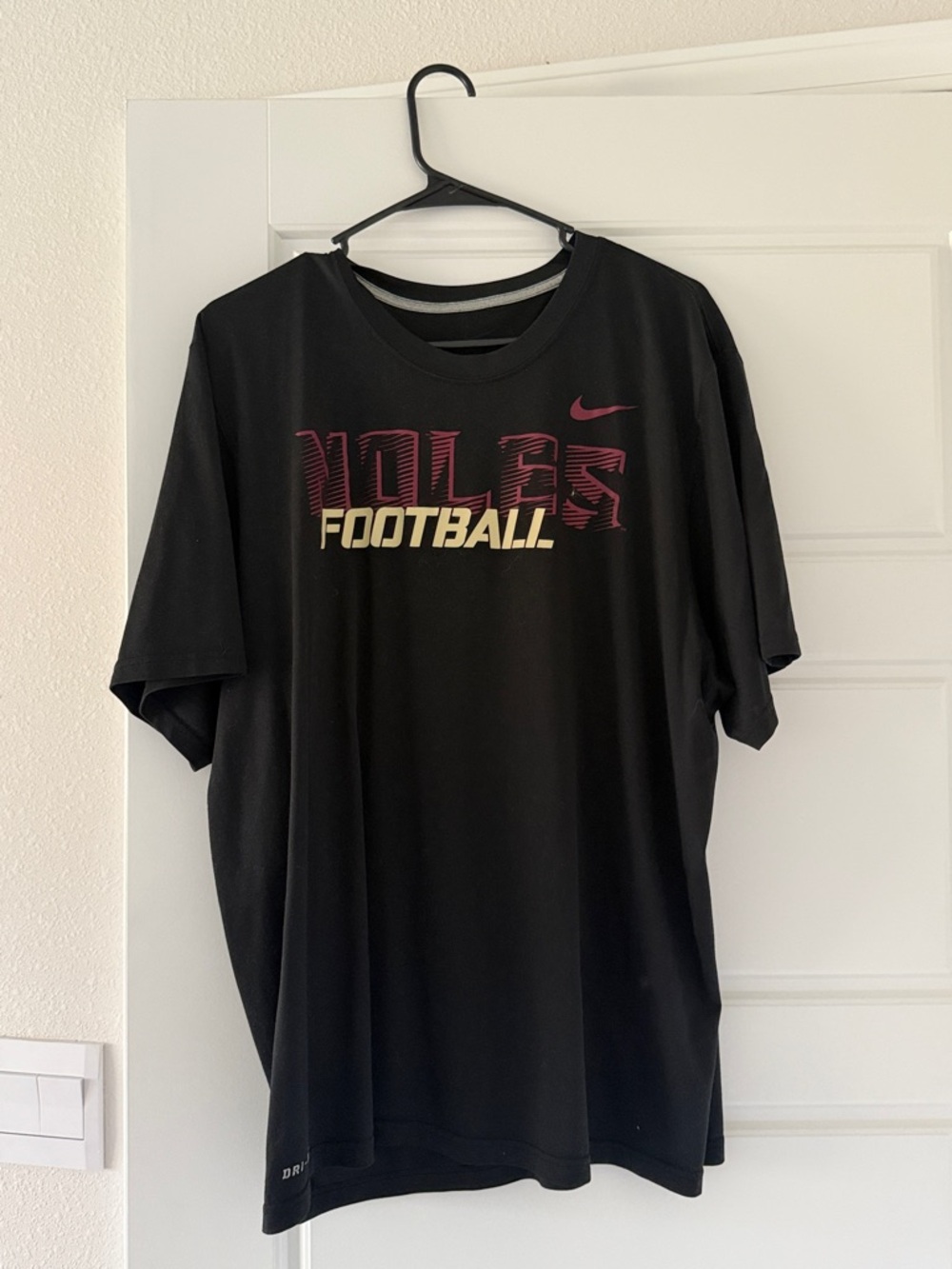 Nike Black Tee with Garnet and Gold 'Noles Football' Graphic